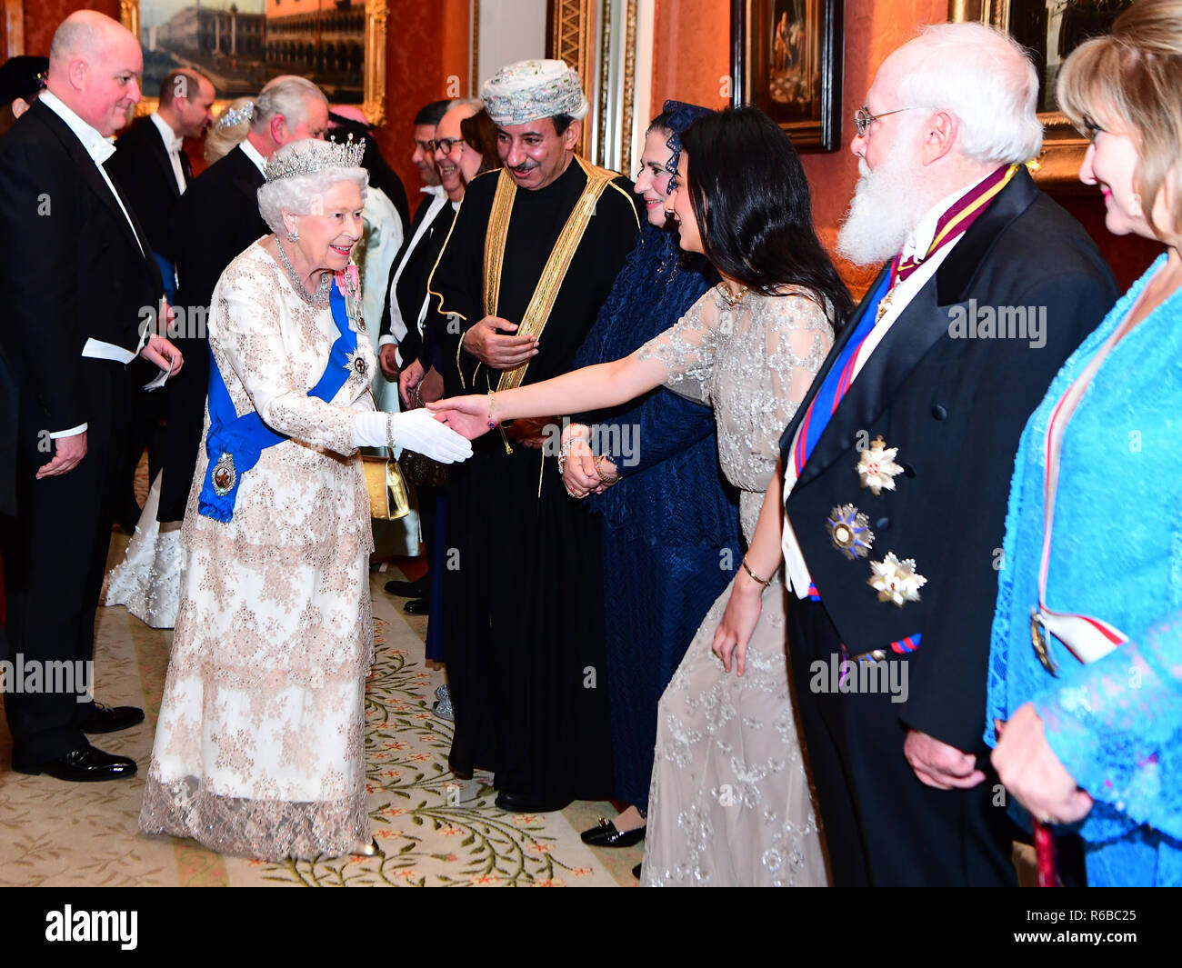 Reception Queen Queen Elizabeth II greets guests at an evening reception for members of ...