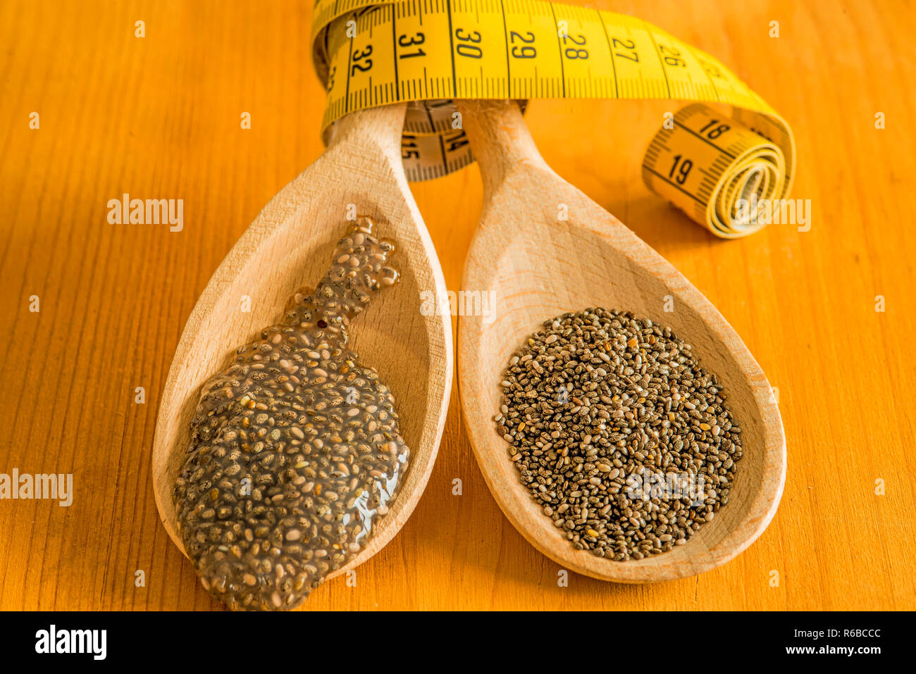 Chia Seeds And Seed Gelatin For Diet Stock Photo Alamy