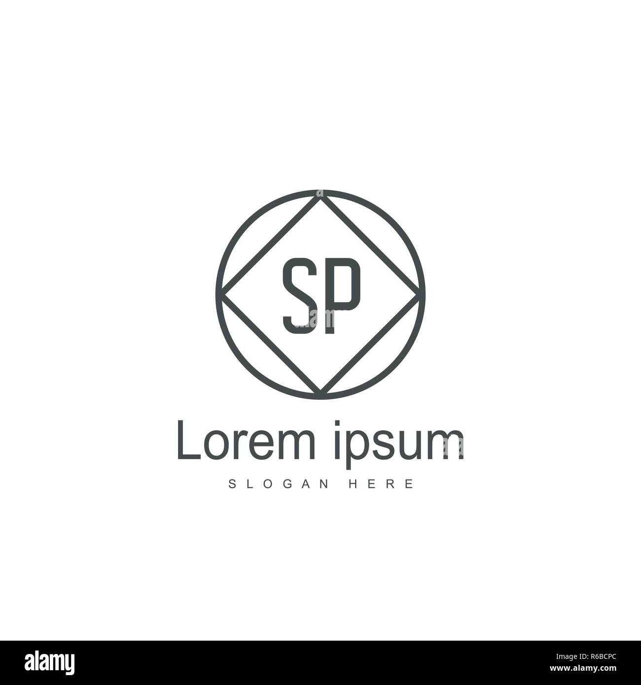 Initial letter SP Logo Template. Minimalist letter logo design Stock ...