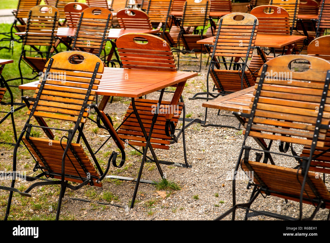 Closed Beer Garden Stock Photo