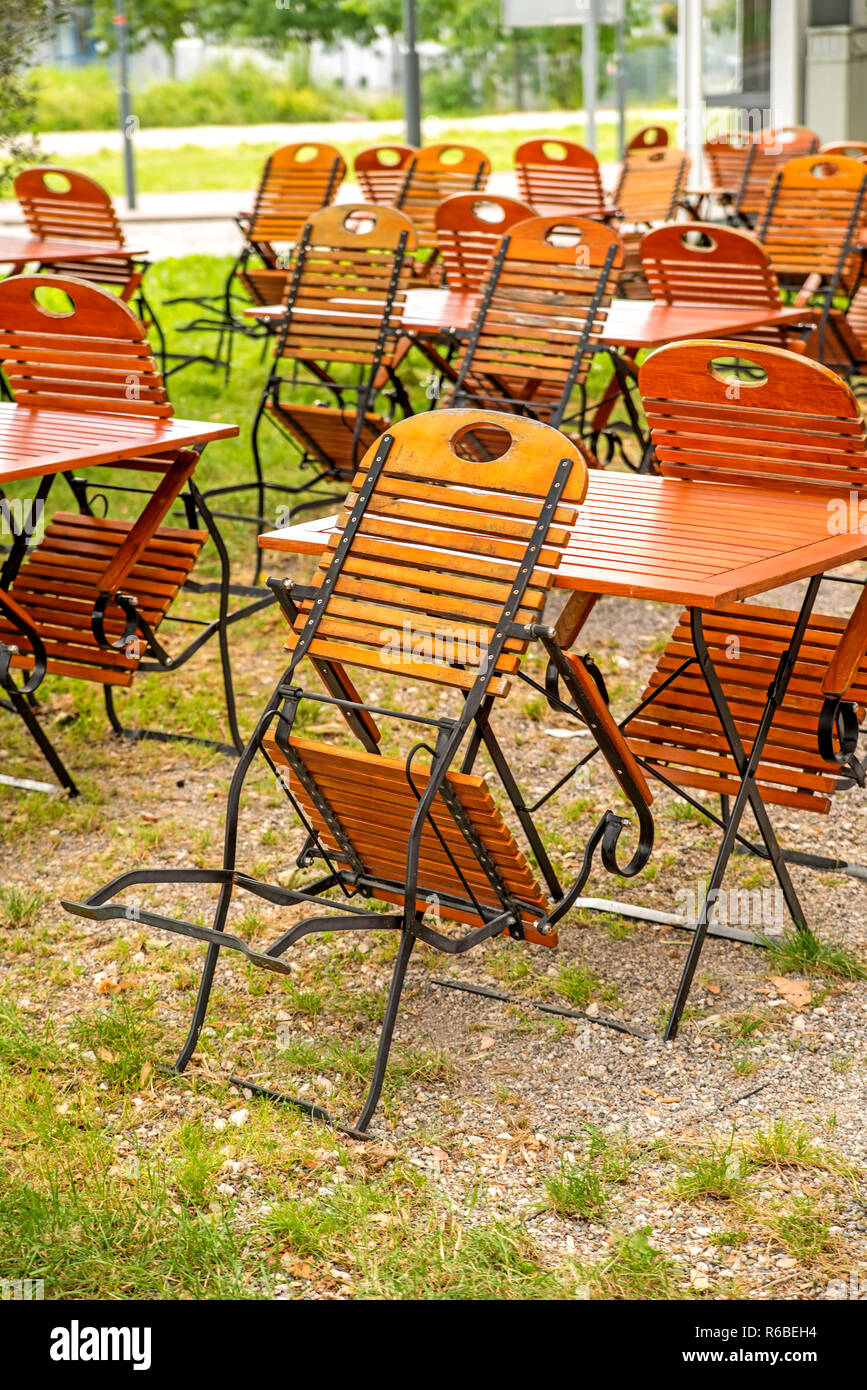 Closed Beer Garden Stock Photo