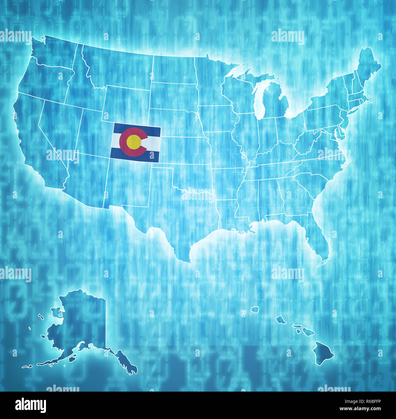 Colorado On Map Of Usa Stock Photo Alamy Colorado On Map Of Usa R6BFFP 