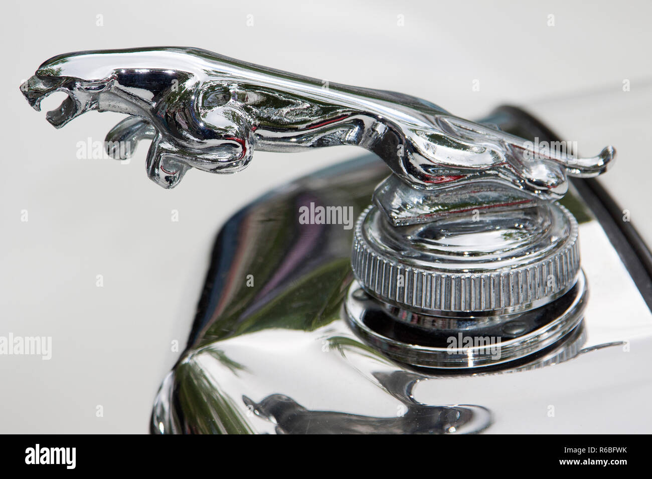 Hood ornament of a Jaguar car Stock Photo - Alamy