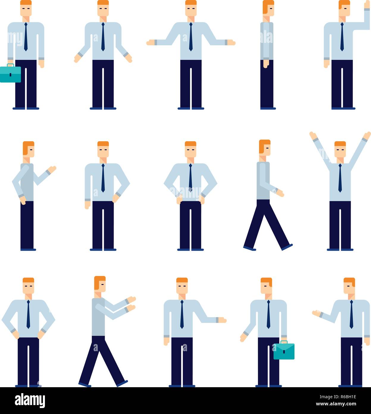 Modern flat design cartoon character set Businessman Business people ...