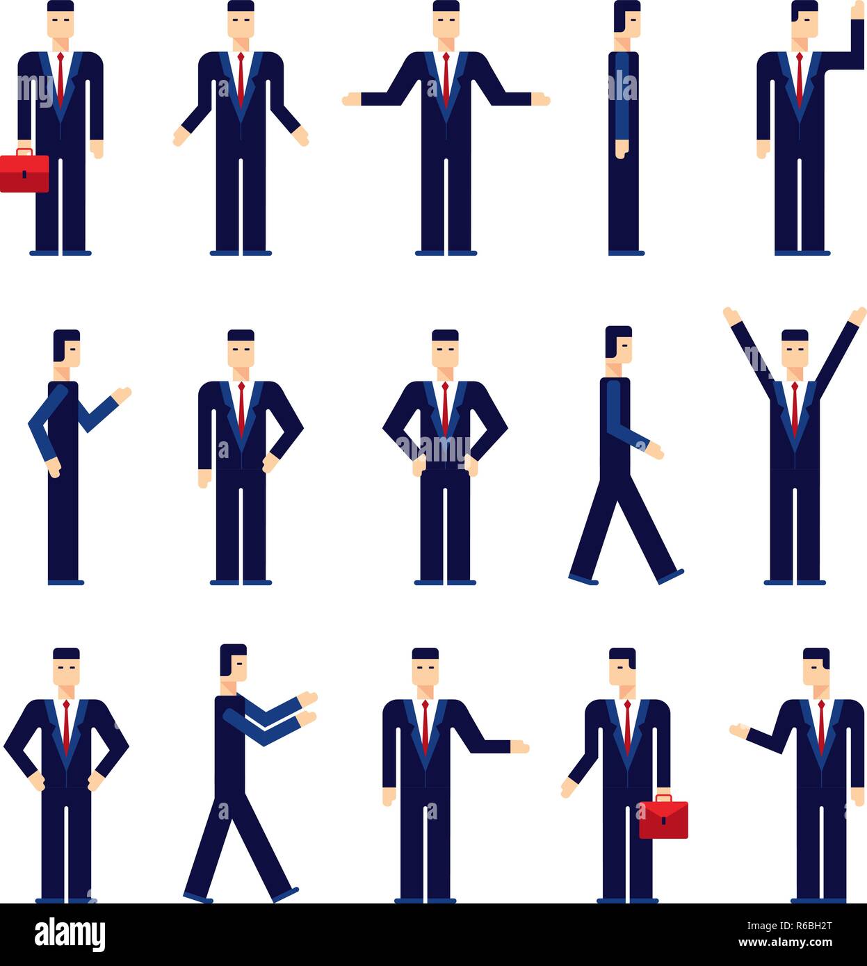 Modern flat design cartoon character set Businessman Business people ...