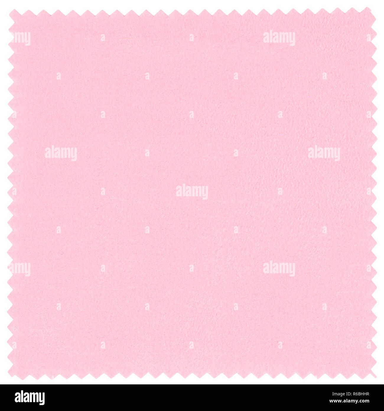 Isolated Pink Square Cloth with Jagged Edges for Glass or Screen Cleaning on White Background Stock Photo
