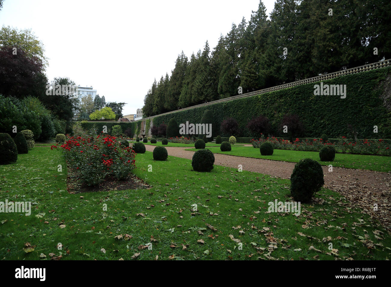 Formal garden in Jardin Public de Saint Omer, Boulevard Vauban, Saint Omer, Pas de Calais, Hauts de France, France Stock Photo