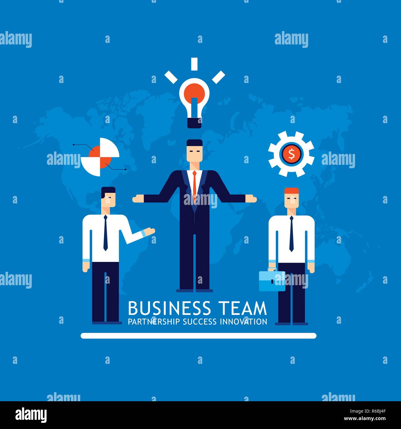 Business team Businessman successful teamwork concept Flat design ...