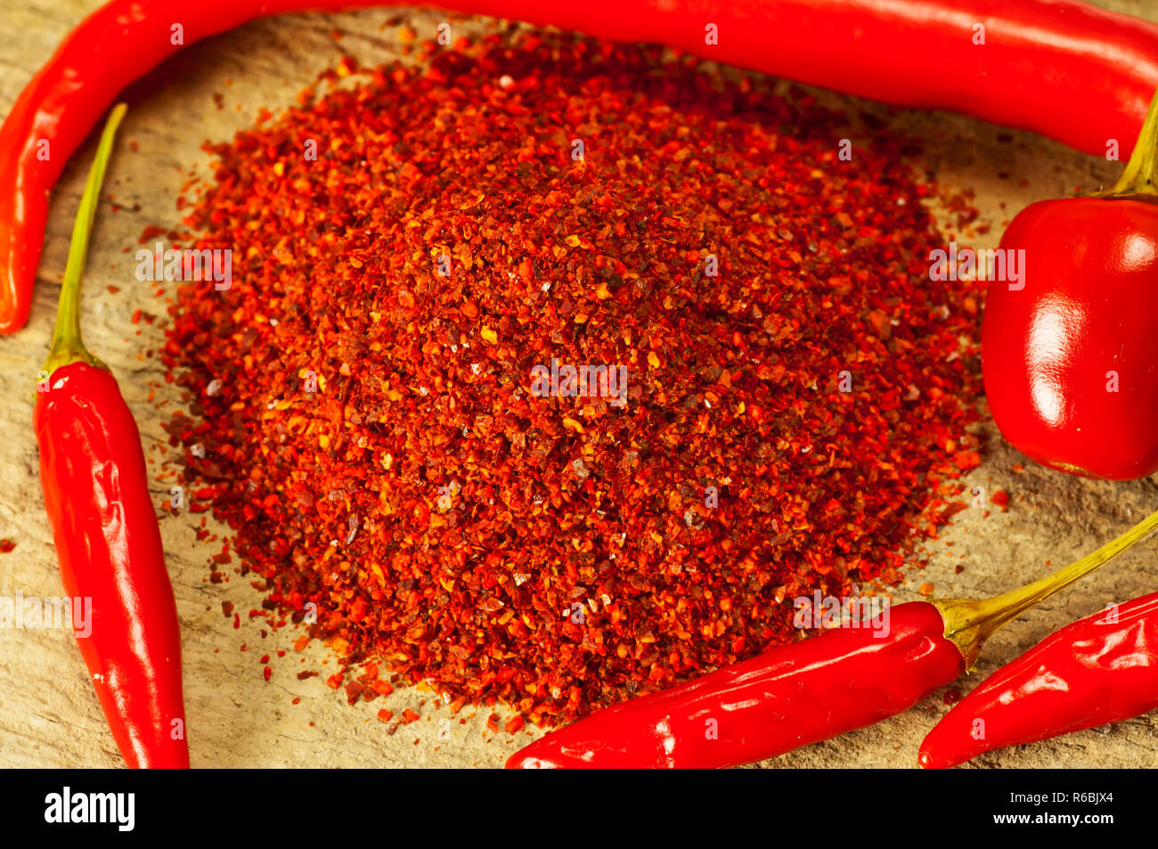 Chili Powder With Fresh Fruits Stock Photo Alamy