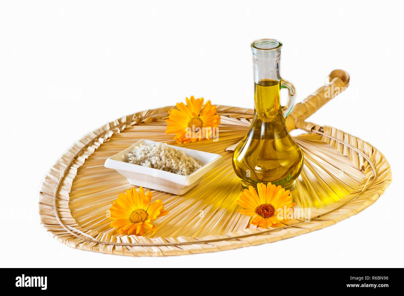 Skin Peeling Ingredients Sea Salt And Olive Oil Stock Photo Alamy