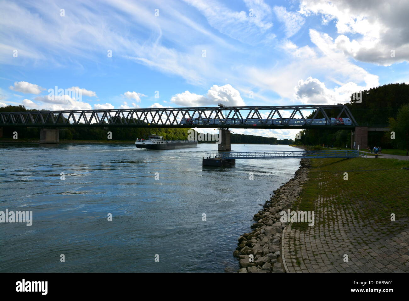 rhine bridge in germersheim in the palatinate Stock Photo