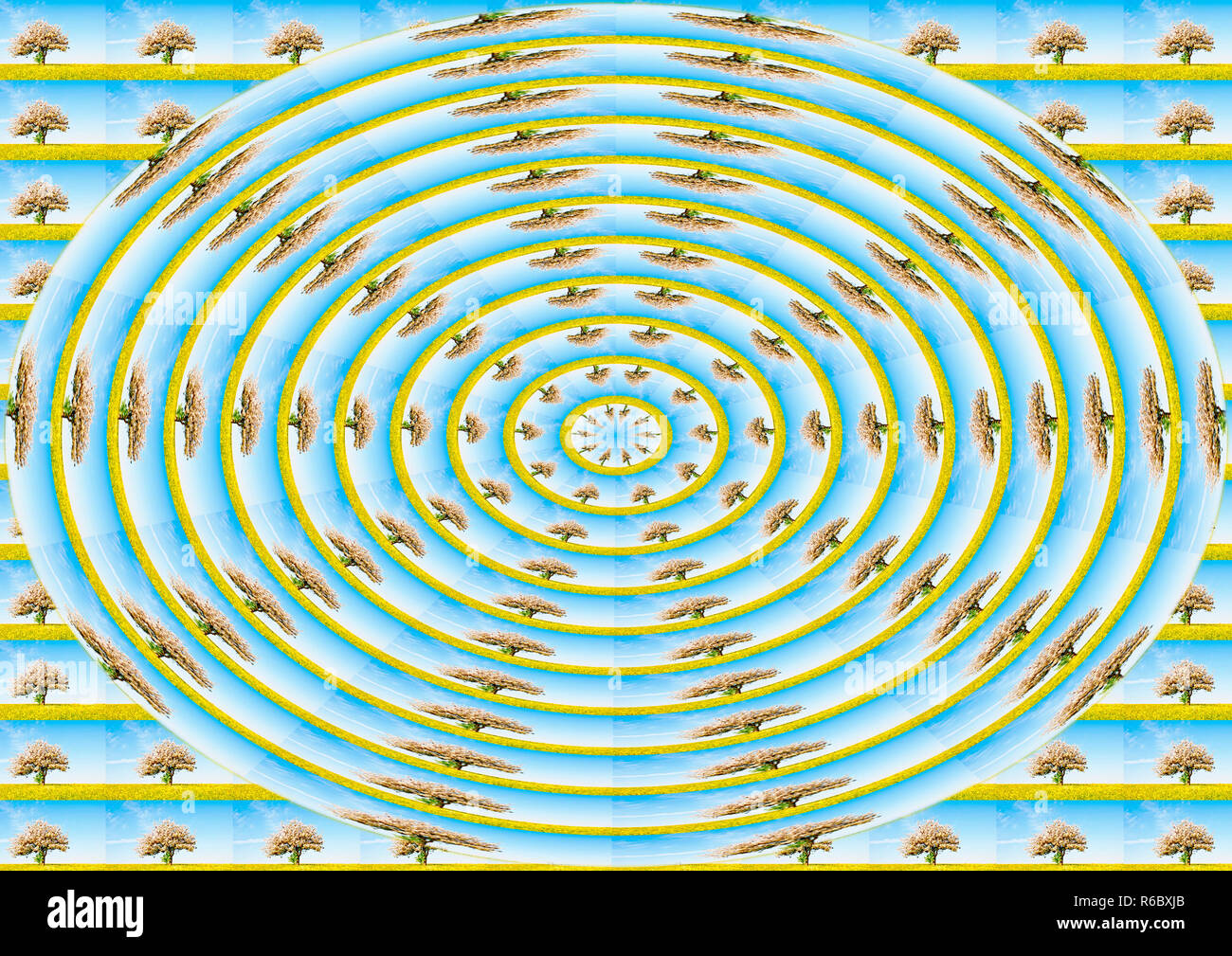 Colorful Spiral With Trees Stock Photo Alamy