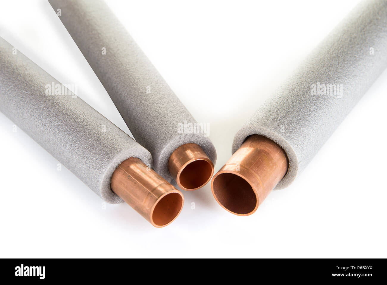 Insulation for heating pipes on a white background Stock Photo Alamy