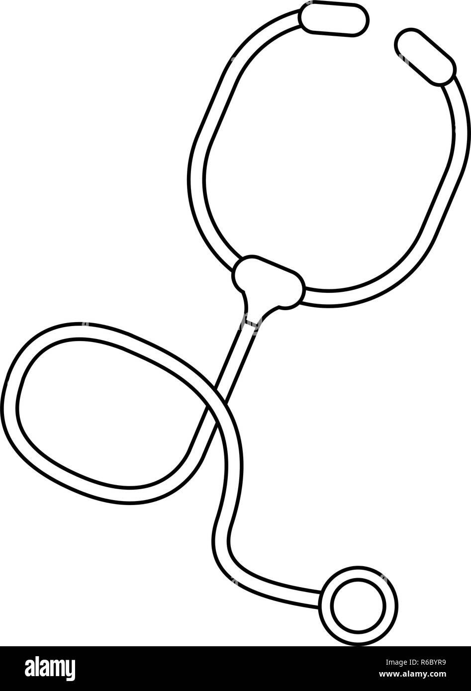 Medical stethoscope symbol black and white Stock Vector Image & Art - Alamy