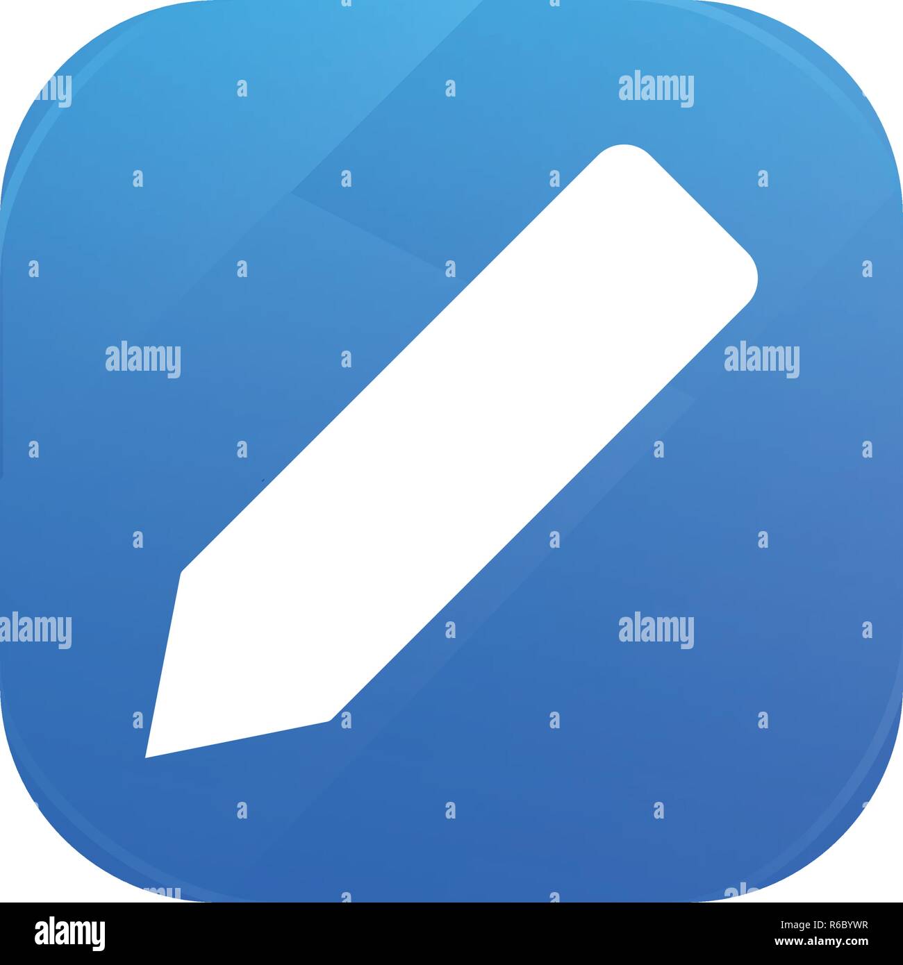 Pencil flat icon, edit glossy icon isolated on white background Stock Vector
