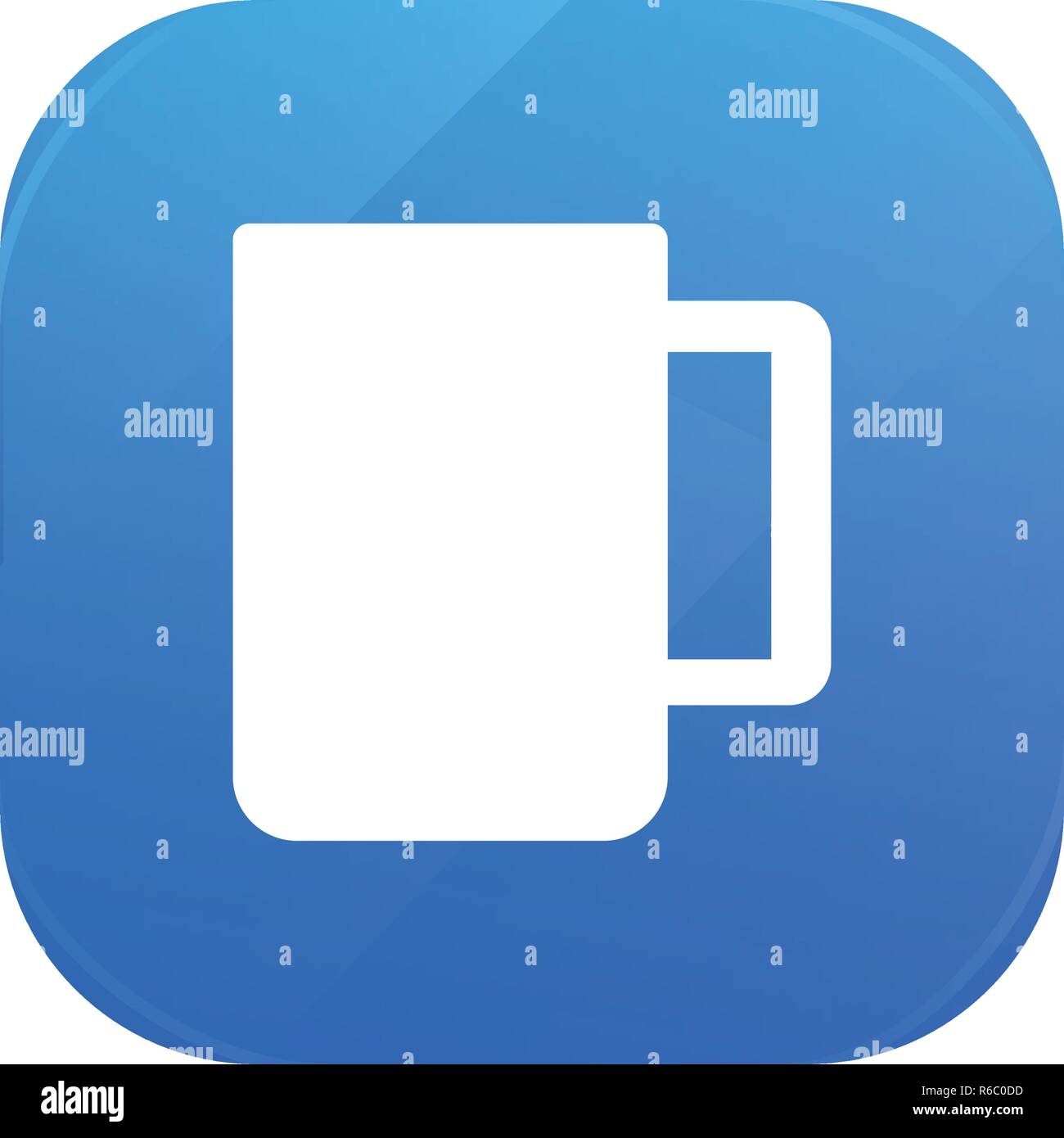 Cup flat icon, mug glossy icon isolated on white background Stock Vector