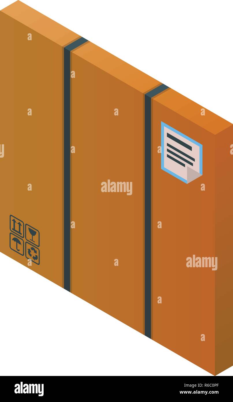 Fragile parcel icon, isometric style Stock Vector