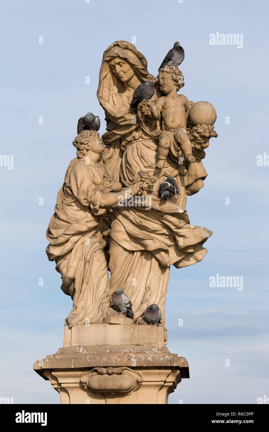 Statue of Saint Anne, Charles Bridge Stock Photo Alamy