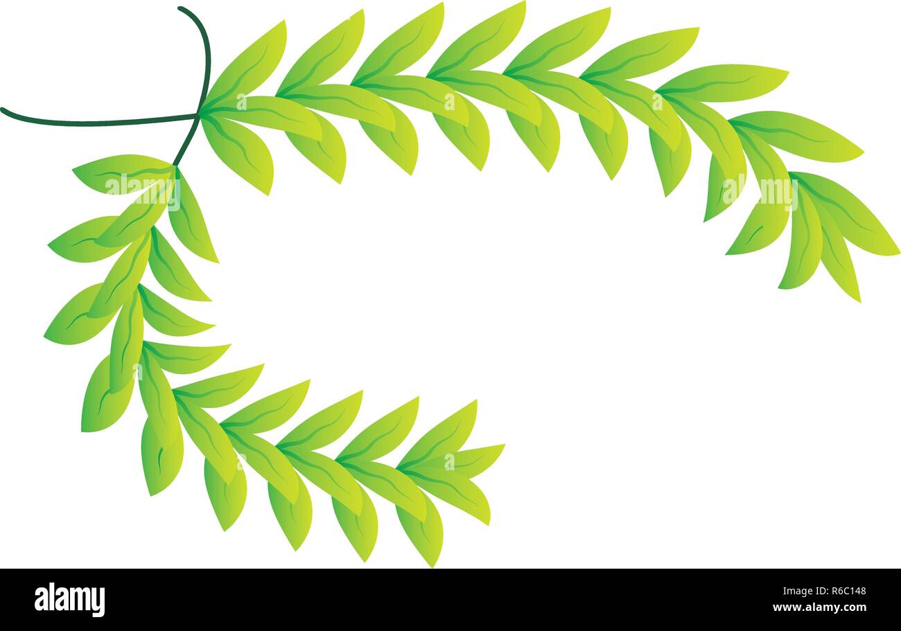 Green laurel icon, isometric style Stock Vector