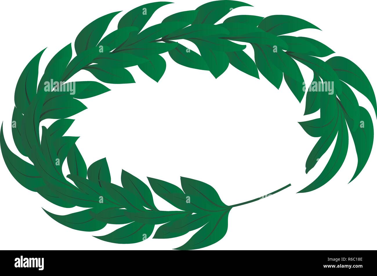 Royal green laurel icon, isometric style Stock Vector