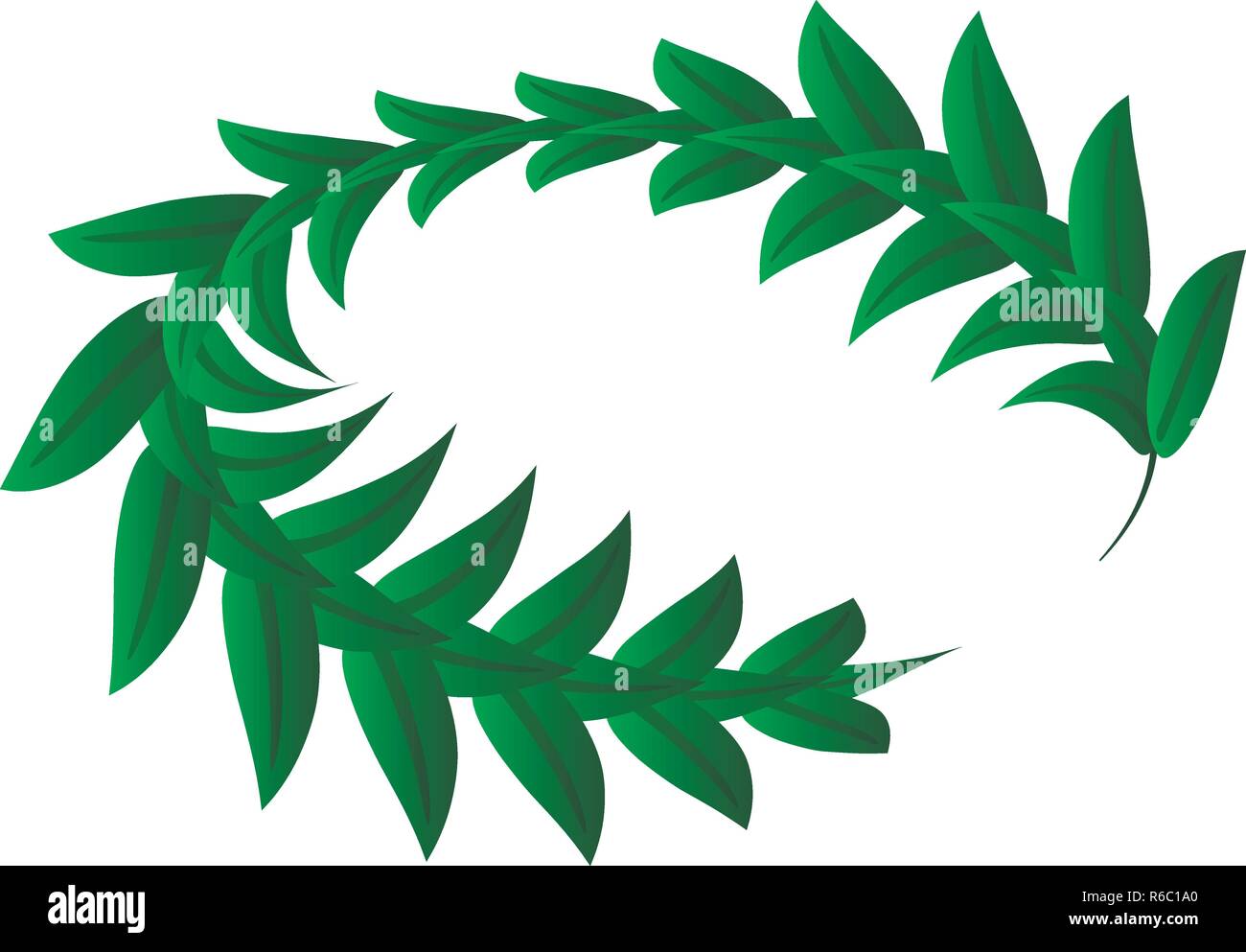 Decoration green laurel icon, isometric style Stock Vector
