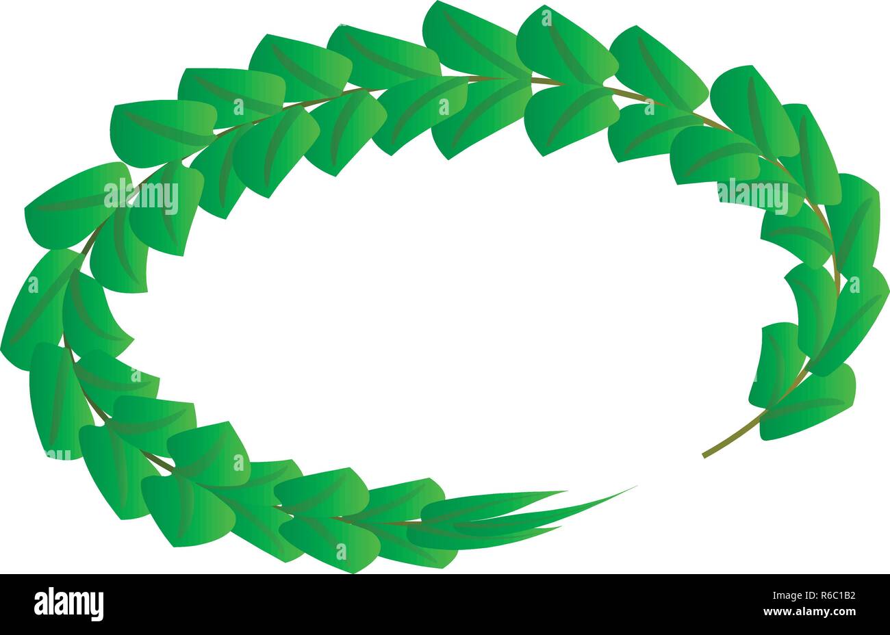 Victory green laurel icon, isometric style Stock Vector