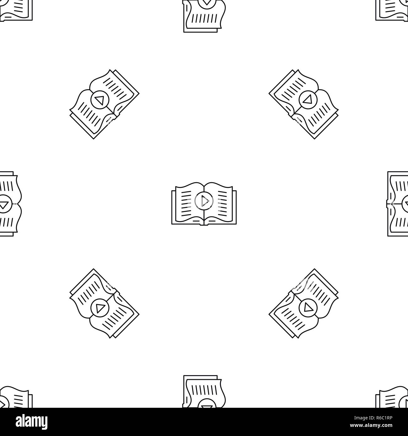 Audio book play pattern seamless vector repeat geometric for any web design Stock Vector
