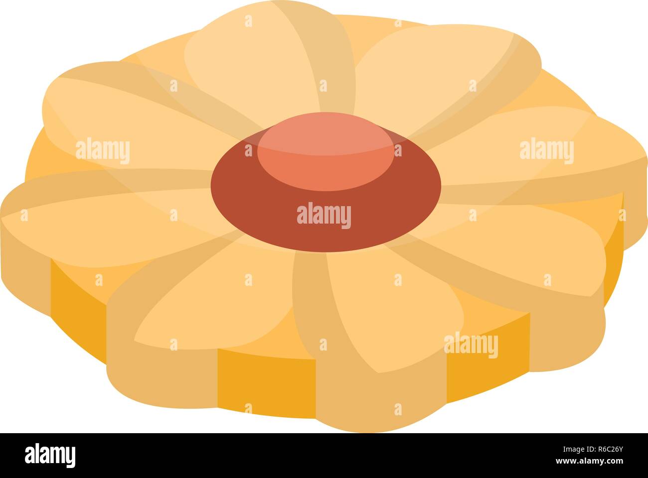 Flower cookie icon, isometric style Stock Vector
