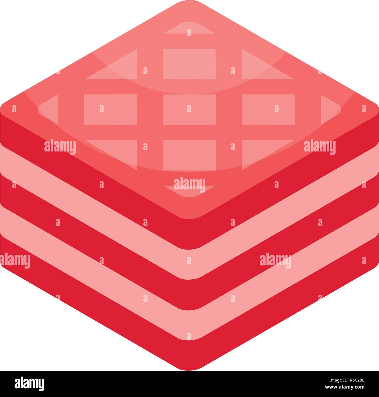 Pink sandwich biscuit icon, isometric style Stock Vector
