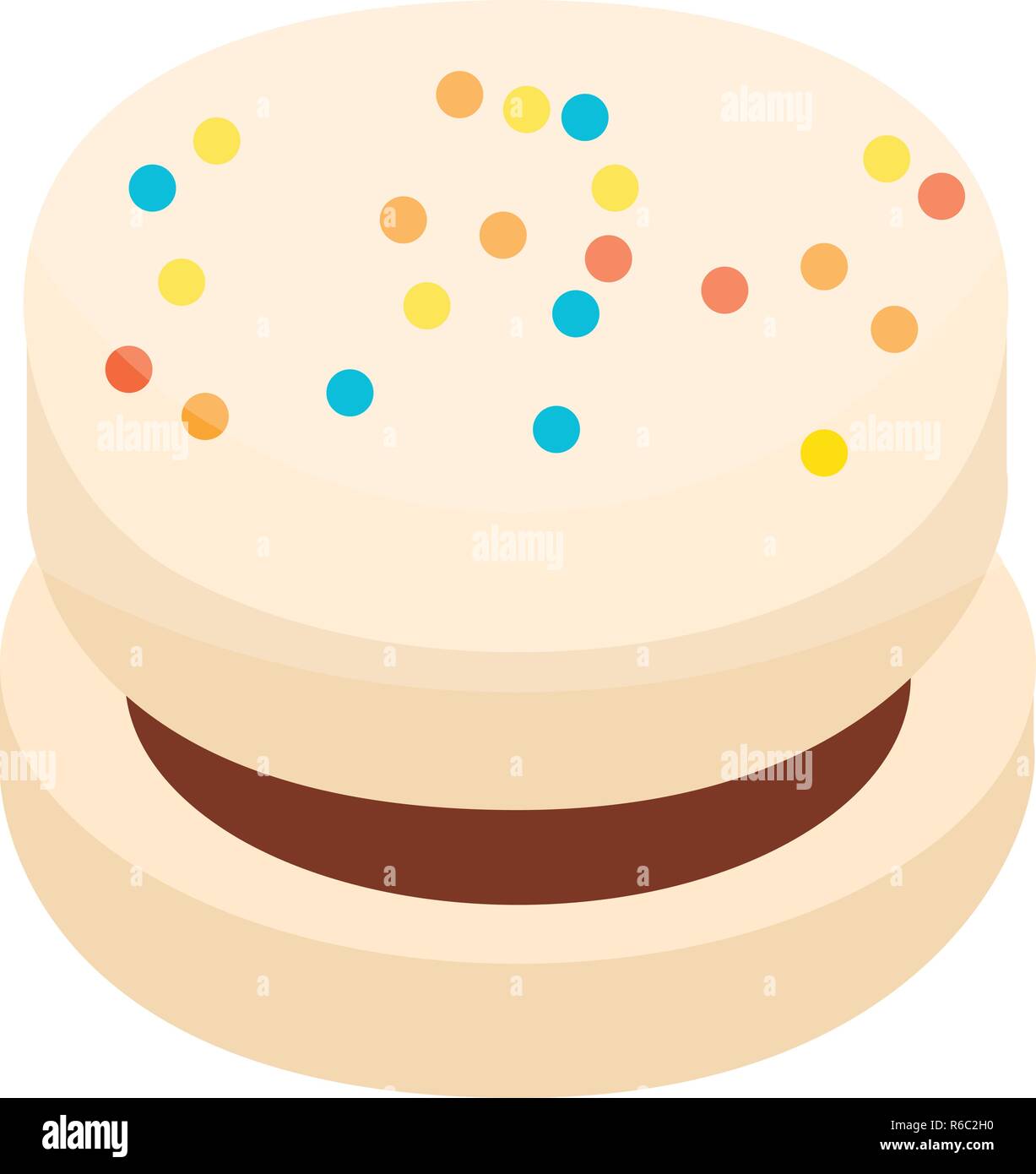 White chocolate cookie icon, isometric style Stock Vector