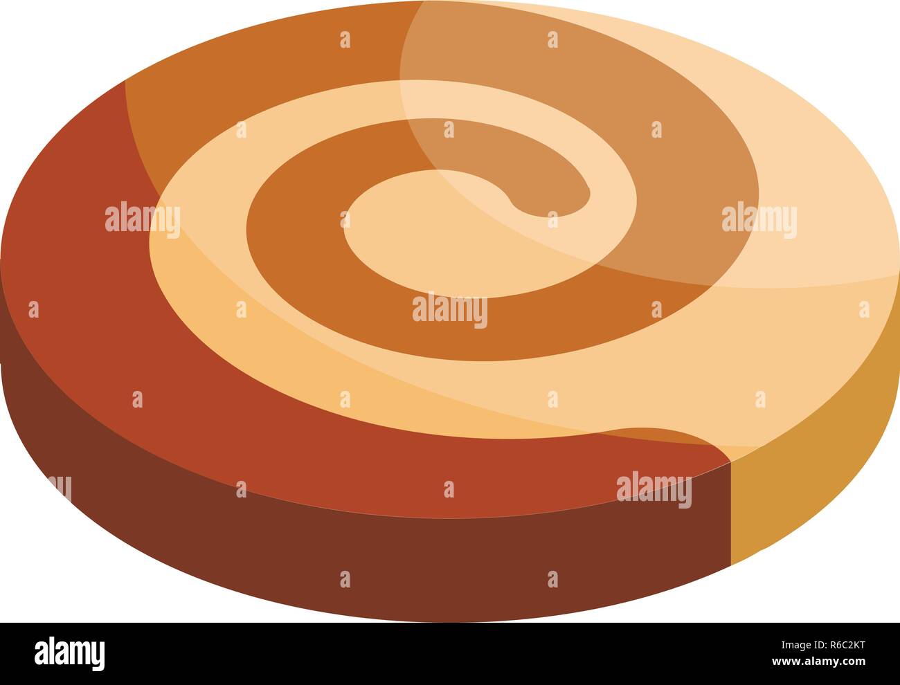 Swirl biscuit icon, isometric style Stock Vector