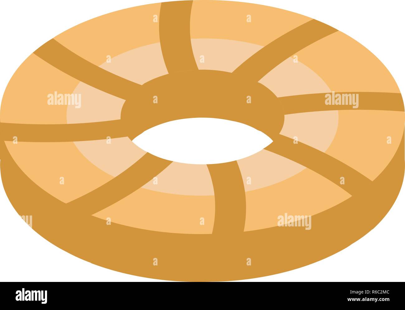 Circle biscuit icon, isometric style Stock Vector