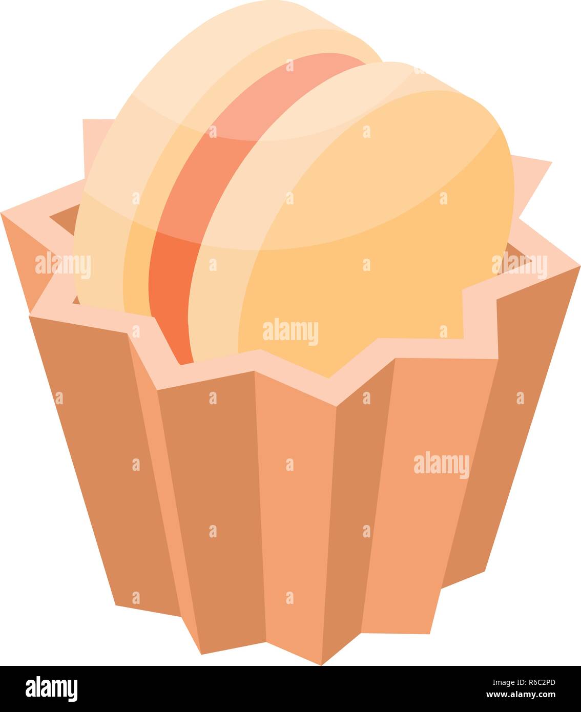 Cupcake biscuit icon, isometric style Stock Vector