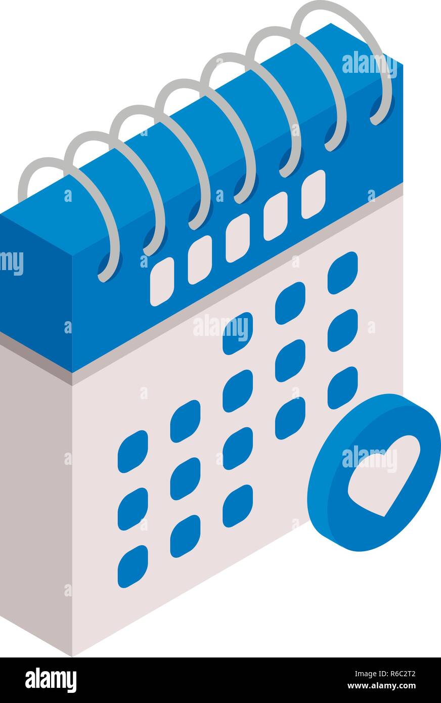 Calendar favorite date icon, isometric style Stock Vector