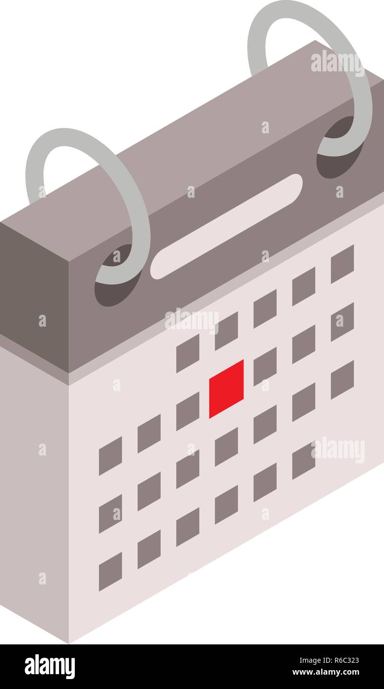 Festive date calendar icon, isometric style Stock Vector