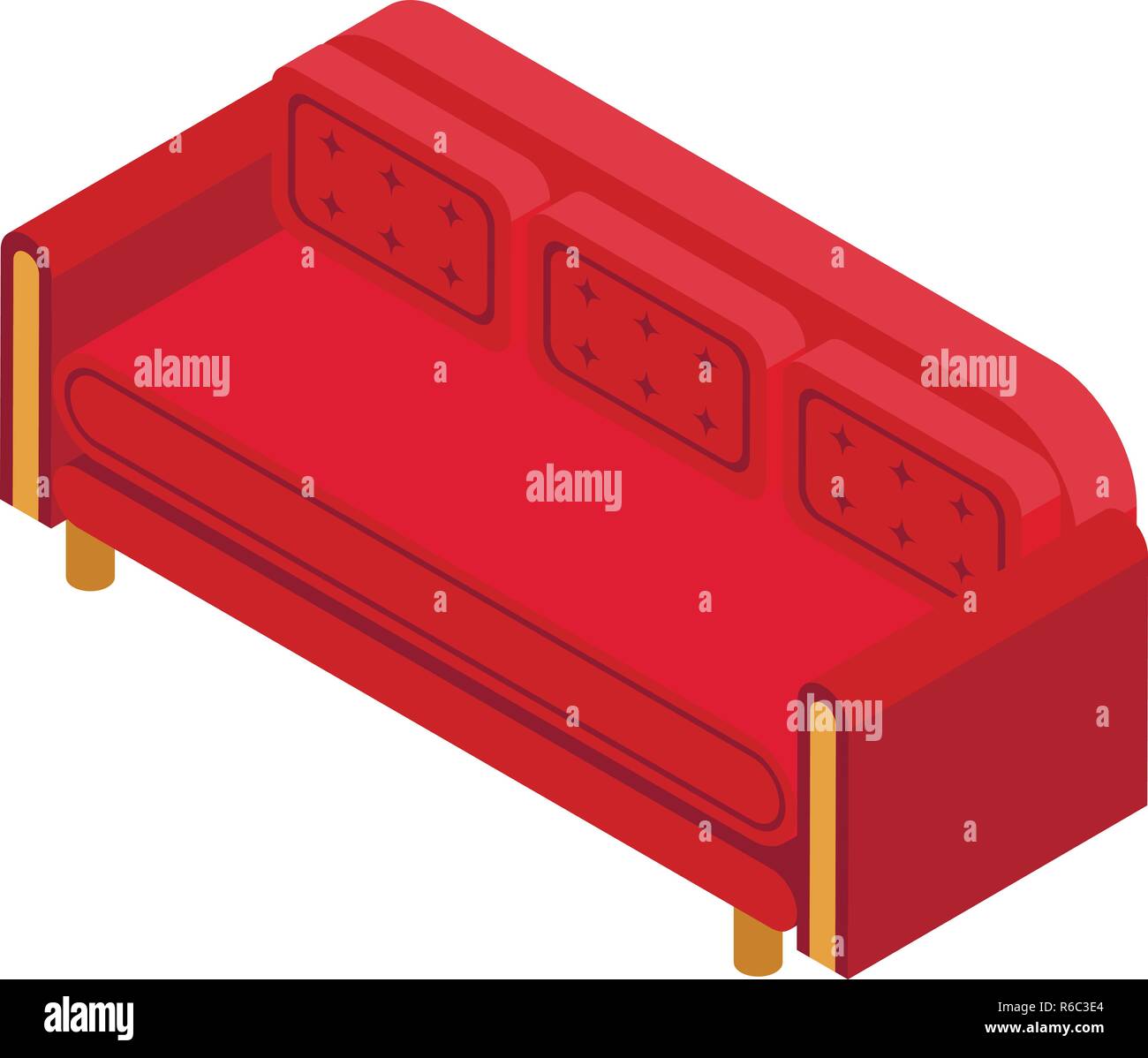 Red sofa icon, isometric style Stock Vector Image & Art - Alamy