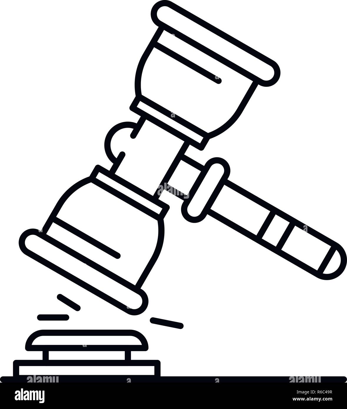 Judge hammer icon, outline style Stock Vector