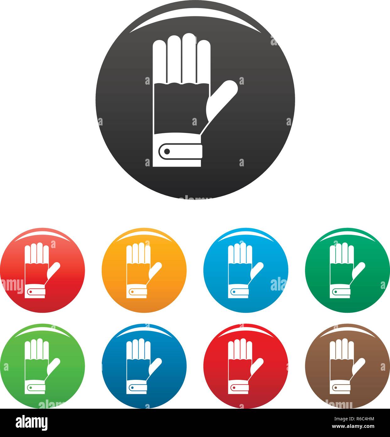 Winter gloves icons set 9 color vector isolated on white for any design ...