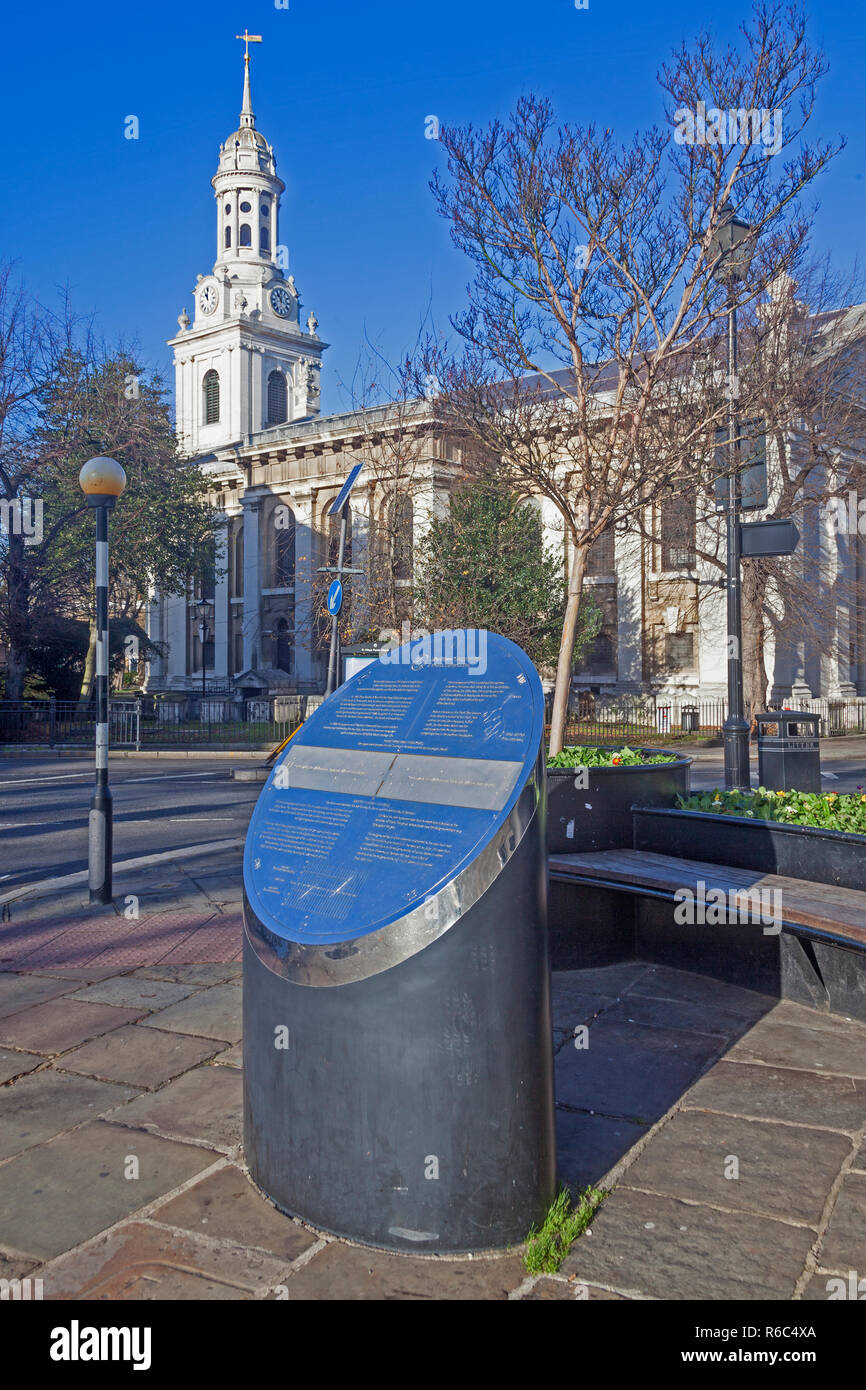 London, Greenwich. A polar sundial in Greenwich Church Street