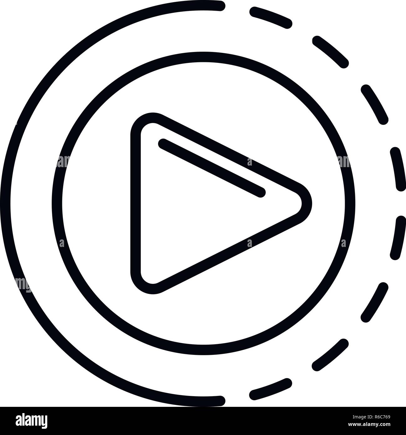 Round video player icon, outline style Stock Vector Image & Art - Alamy