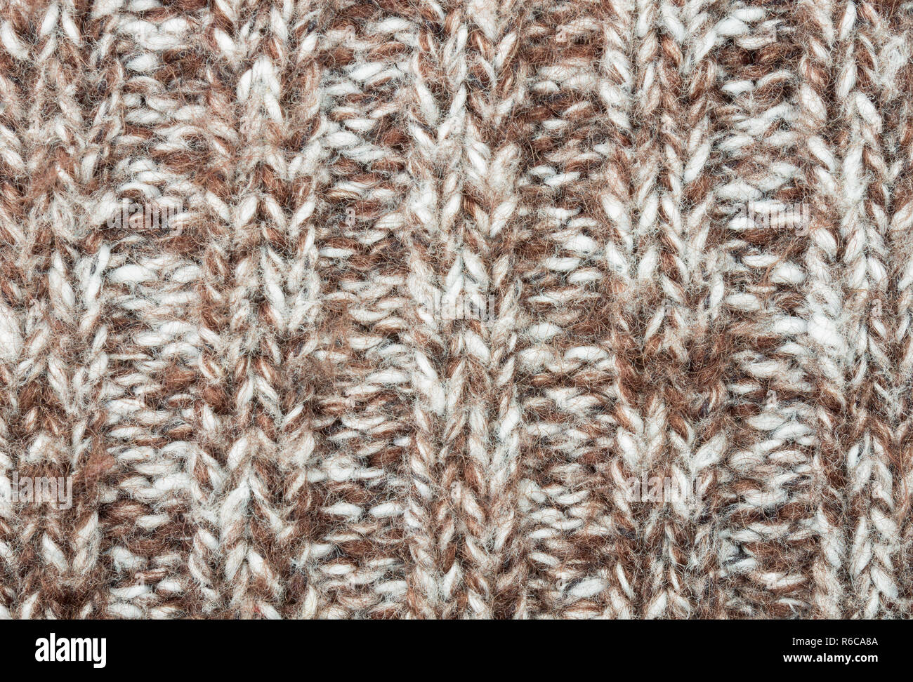 Vertical Brown Knitting or Knitted Fabric Texture Pattern Background Stock Photo