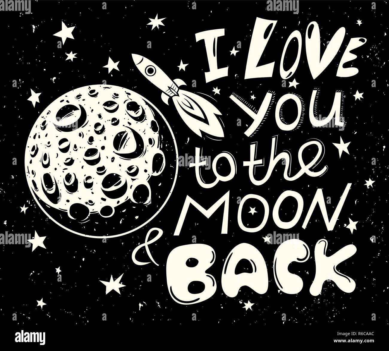 I love you to the moon and back poster Stock Vector Image & Art - Alamy