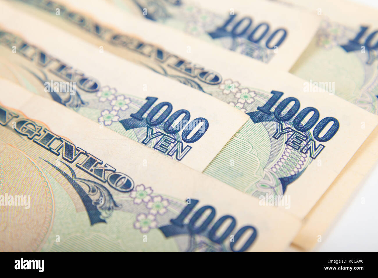 1000 Japanese Yen bank notes Stock Photo