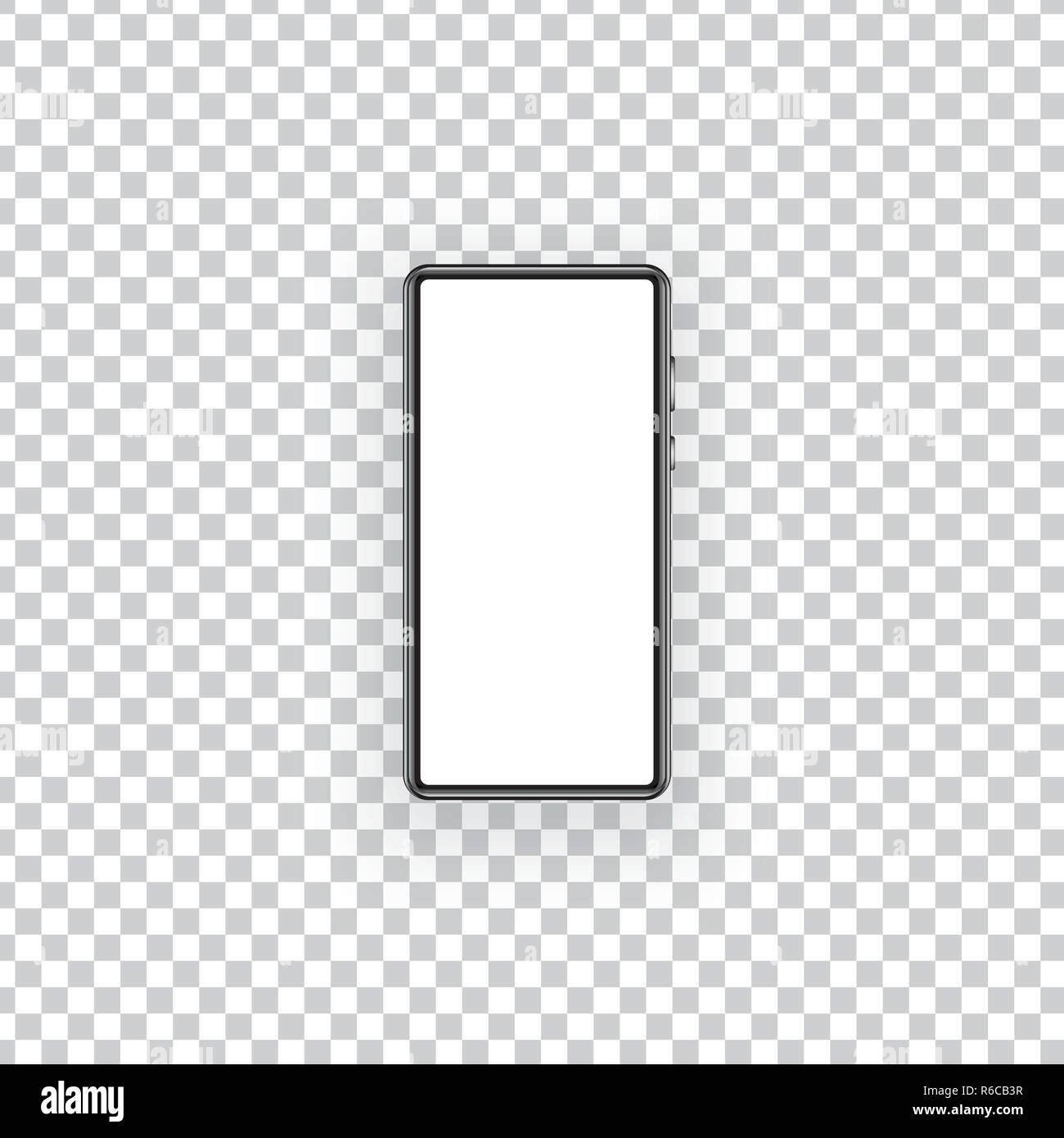 Smartphone mockup on transparent background. Vector illustration Stock ...