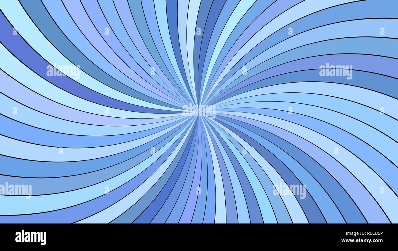 Blue hypnotic abstract spiral stripe background - vector graphic Stock Vector