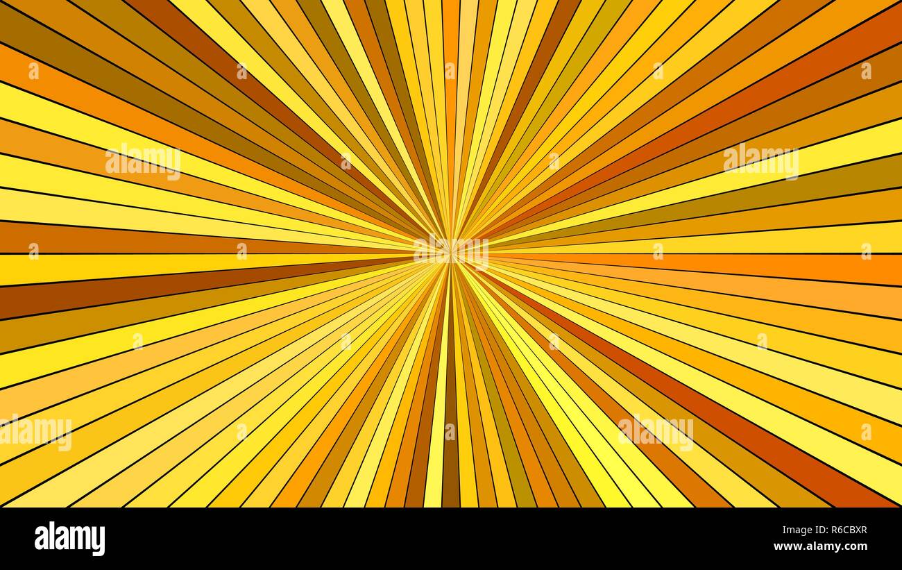 Orange abstract psychedelic star burst background from striped rays Stock Vector