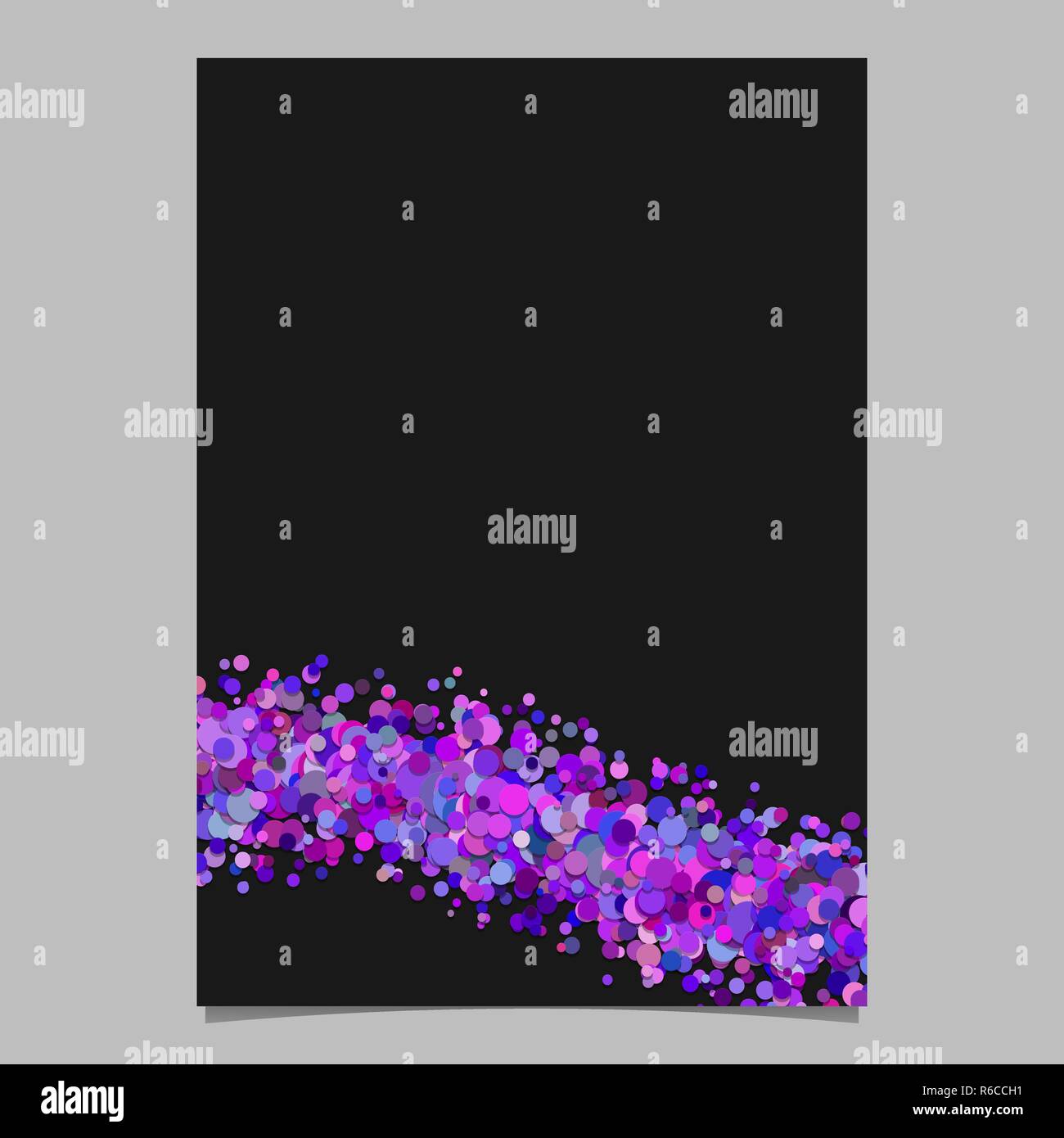 Blank abstract confetti wave brochure background template from scattered dots Stock Vector