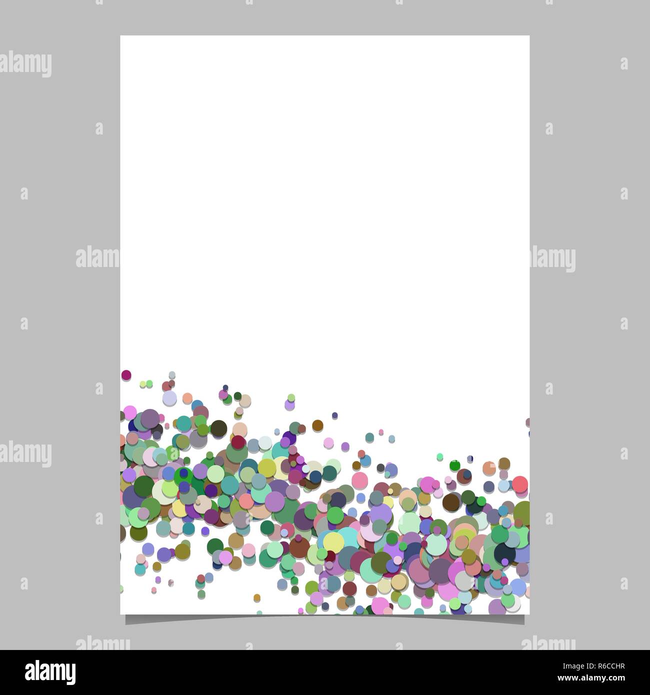 Abstract blank wave sprinkled confetti circle brochure background template Stock Vector