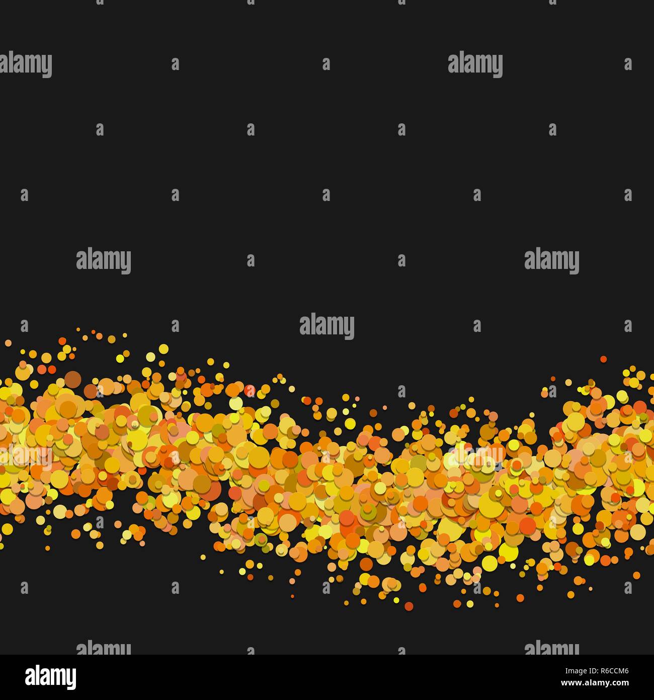 Blank abstract confetti wave background template from scattered circles Stock Vector