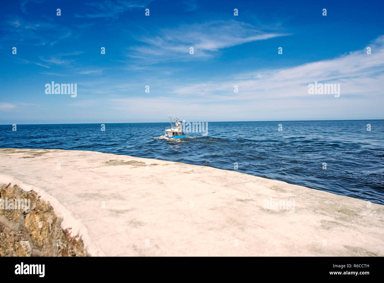 Fishing Cutter In The Baltic Sea Stock Photo